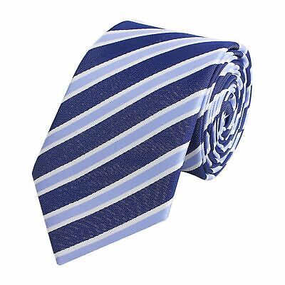 Krawatte 6cm casual Denimlook Streifendesign Fabio Farini blau weiß gestreift