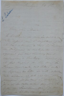 Las Théodore LABARRE 4 Seiten Autogramm Harfe Harfe Konservatorium Komponist