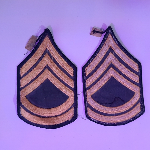 Military Patch Set Of 2 Us Army Sergeant First Class Sew On Rank For Dress Blues - Picture 3 of 3