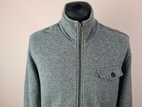 Woolrich Luxury Fleece Wool Jacket Men's Size L Grey Full Zip Wool Blend Shirt - Picture 2 of 12