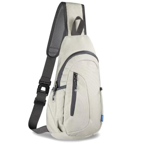 Small Sling Bag, Lightweight Crossbody Backpack for Men Women, Z1-canvas, Gray