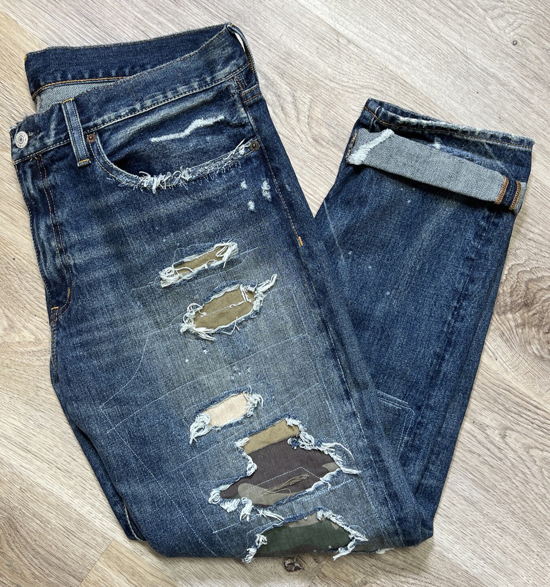 Ralph Lauren Denim &Supply Military Ripped Jeans Camo
