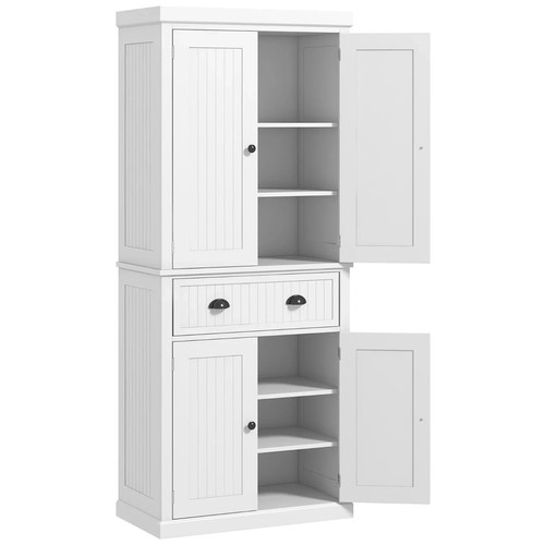Kitchen Cabinet Larder Storage Pantry Cupboard Tall Utility Unit Shelves Drawer - Picture 10 of 11