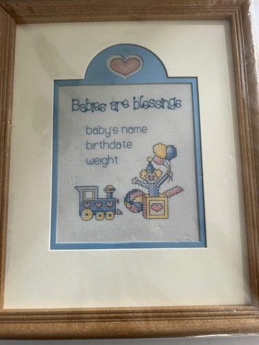 Punto de Cruz “Babies Are Blessings” Alfombrillas de Campo ‘N’ Marcos Marco de Madera NUEVO - Imagen 10 de 21
