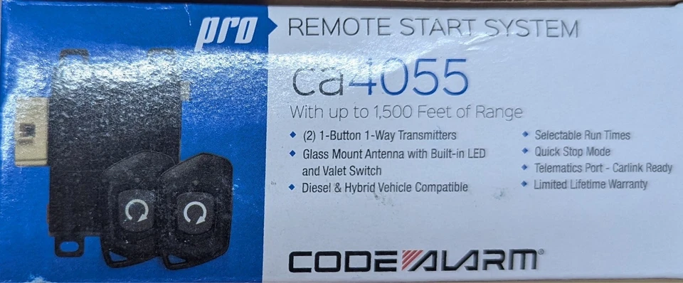 Arrancador remoto Code Alarm CA4055 1 vía 1/4 milla alcance 2 REMOTES Foto 3 de 4