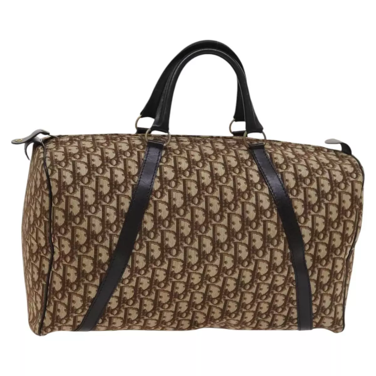 Sac Boston Christian Dior Trotter toile marron authentique 114534