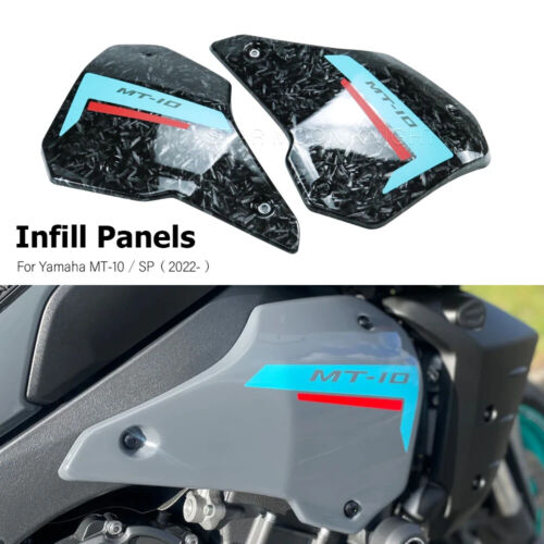 Motorcycle Carbon Fiber Frame Infill Panels For Yamaha MT10 SP 2022 2023 2024 - Picture 1 of 24