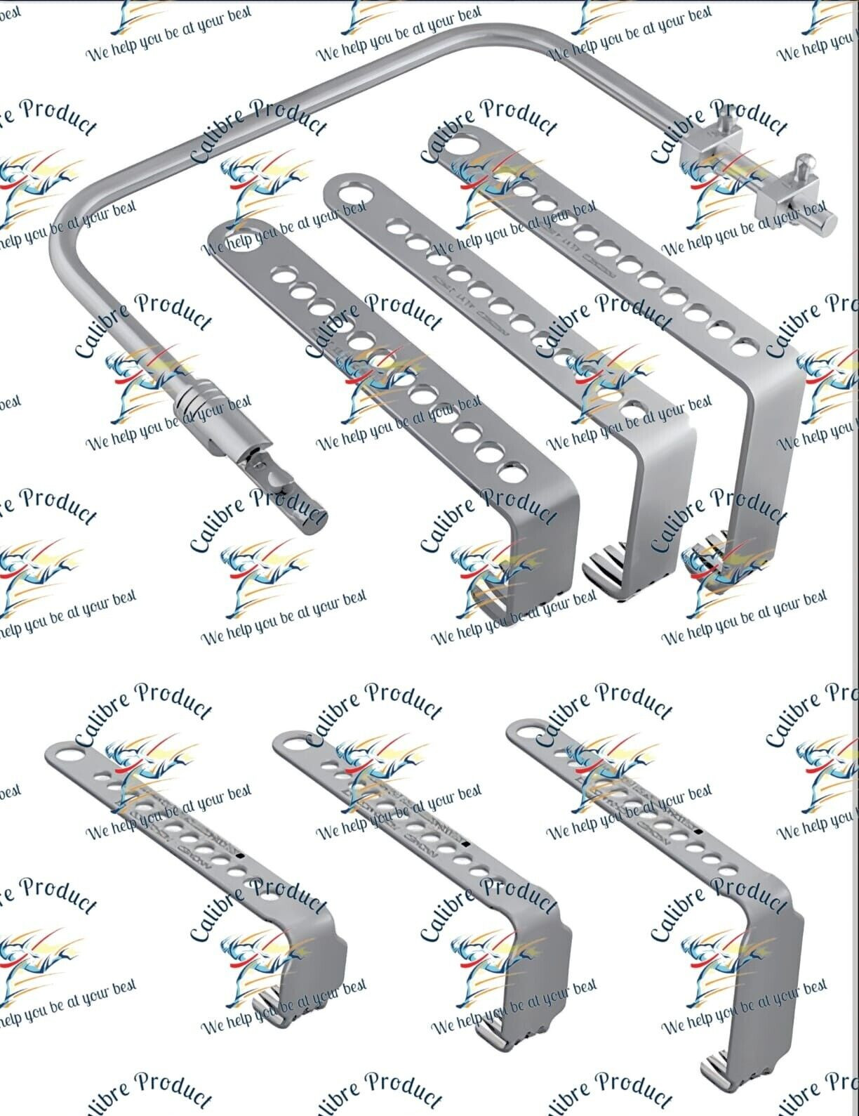 Marco de bloqueo estilo Charnley pequeño Alvi con 6 hojas artroplastia ortopédica