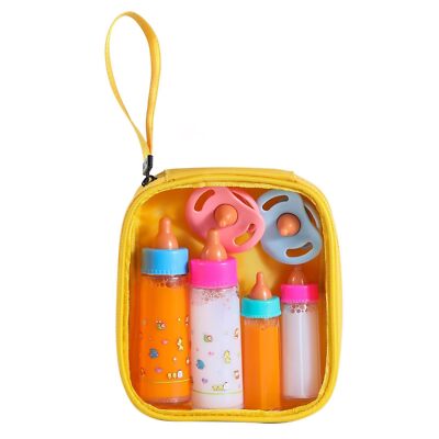 Doll Bottle 6 Pcs Feeding Toys Magic Disappearing Milk Juice, Pretend Play Set