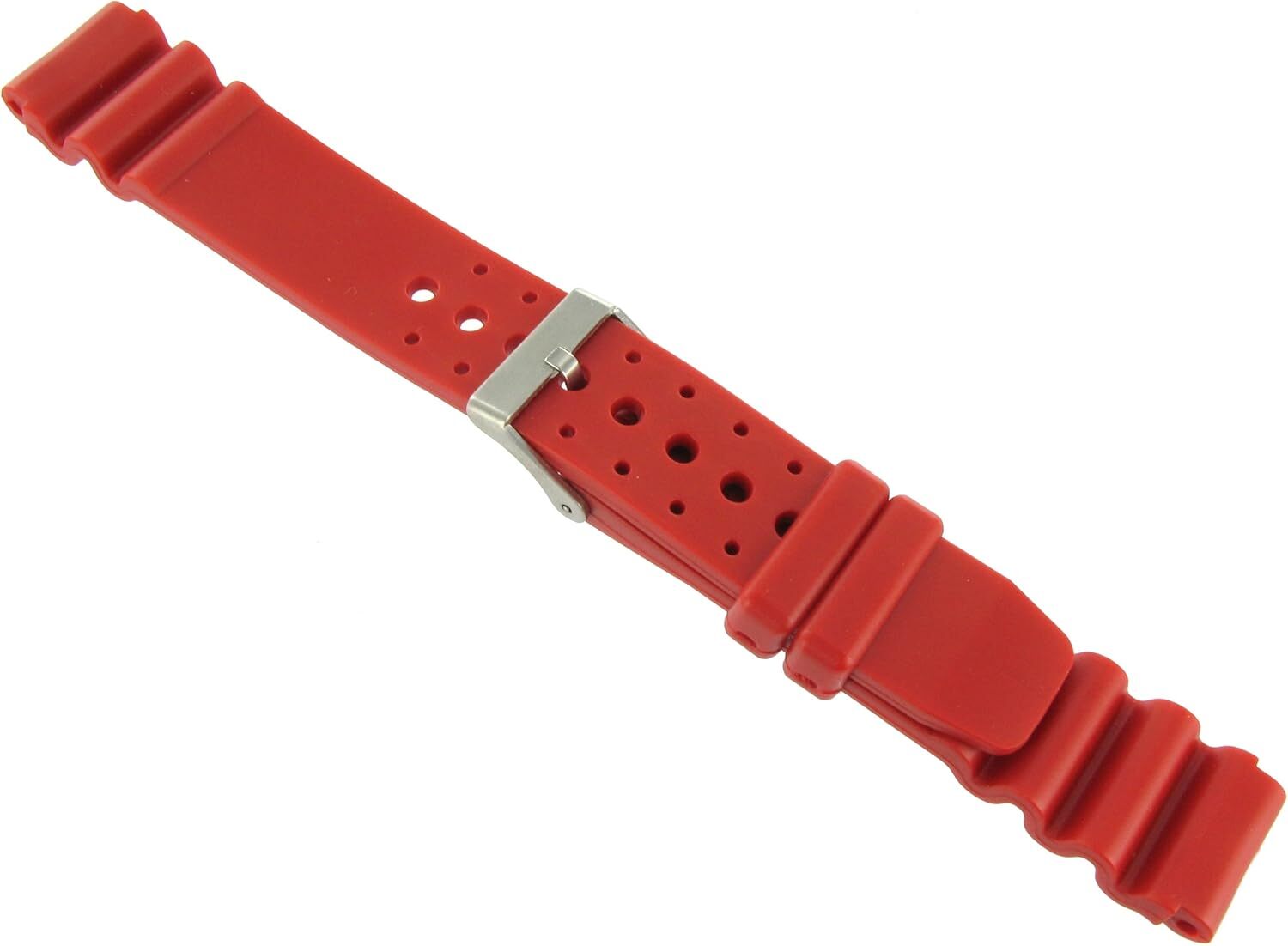 18mm Red Rubber Pro Sport Watch Band Strap Fits Seiko Diver & Others|Seiko Diver