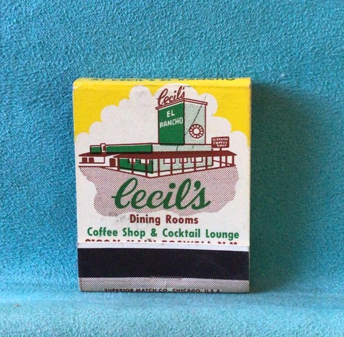 Matchbook Cecil’s El Rancho Dining Rooms Coffee Shop Roswell New Mexico