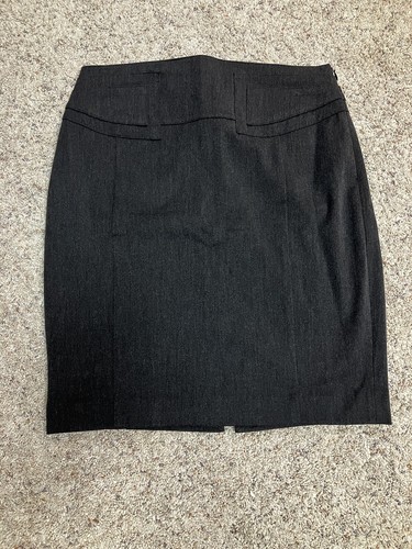 Express Heathered Dark Gray Pencil Business Skirt Size 8