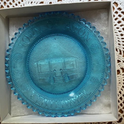 Avon Massachusetts Gazebo Bandstand Moses Curtis Park Pairpoint Glass Cup Plate - Imagen 4 de 6