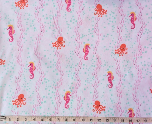 By 1/2 Yard ~ Michael Miller Sea Buddies Floatin' with the Fishes Octopus Fabric - Picture 2 of 3
