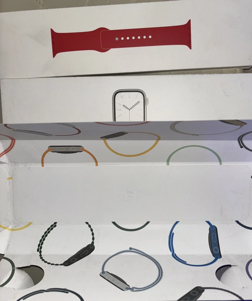 Apple Watch 系列 7 45 毫米 gps 带红色表带 — 第 2/4 张图片