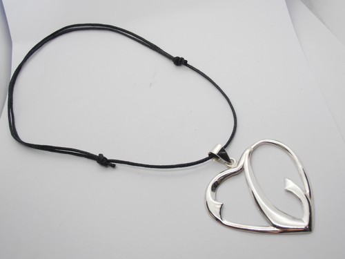Pendente CUORE con INIZIALE " T " in ARGENTO 925 - Ciondolo con girocollo - - Bild 4 von 7
