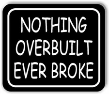 Nothing Overbuilt Ever Broke Black White Aluminum Composite Sign long-lasting