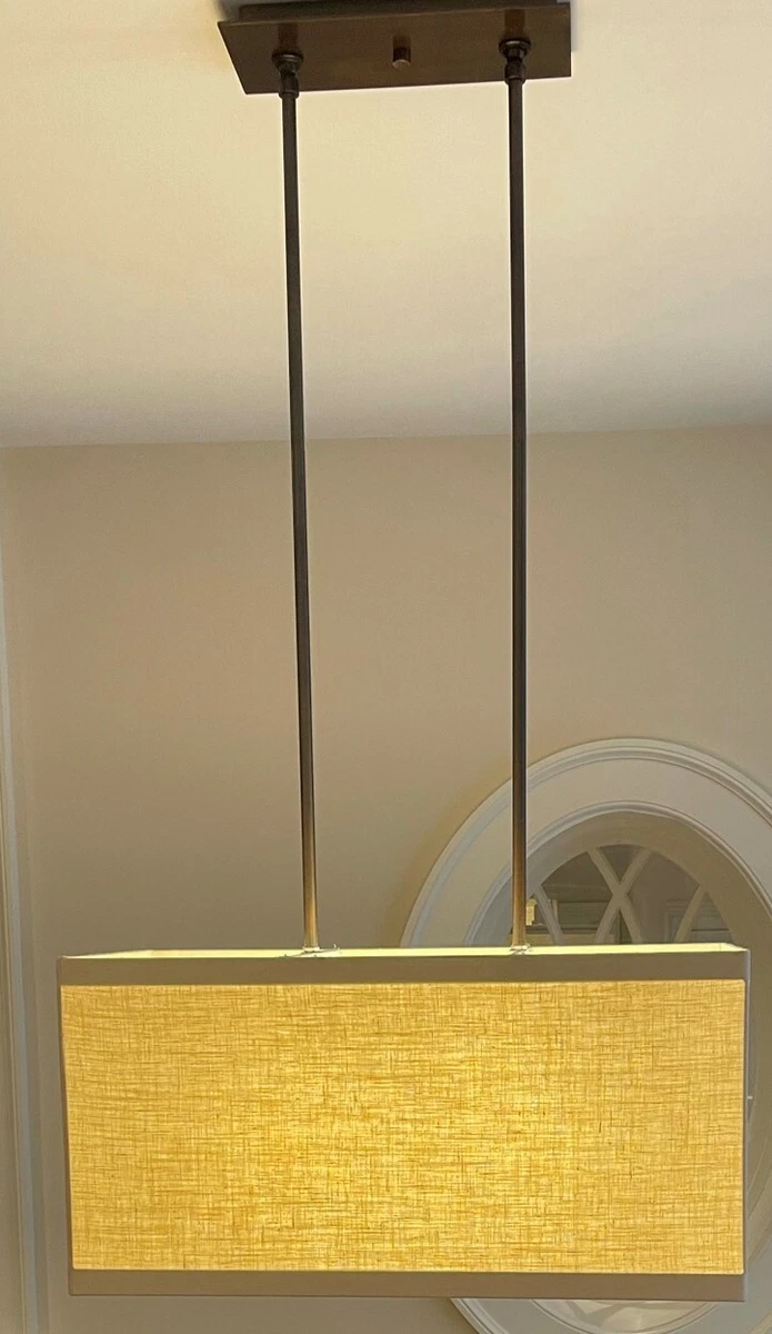 Stonegate Classique Rectangle Pendant 24x12 Linen Shade Used eBay