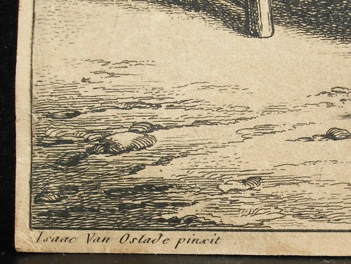 Gravure XVIIe Adriaen VAN OSTADE (1610-1685) musicien autour d'une table - Imagen 2 de 2