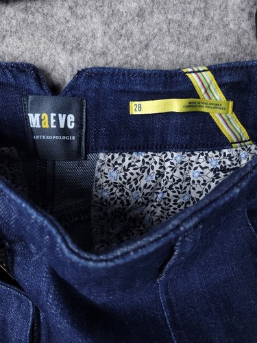 Maeve Anthropologie Pants Women's 28 (28x30 ) Flare Bell Bottom Blue Cotton NWT - 第 3/9 張圖片