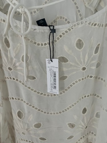 Karen Millen Viscose Georgette Cutwork Beach Strappy Maxi Dress – Ivory – Size L - Picture 13 of 13
