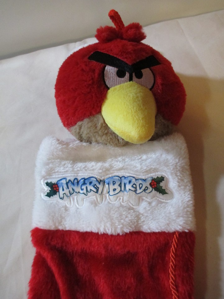 ANGRY BIRDS CHRISTMAS STOCKING RED BIRD PLUSH w/ Angry Bird Stuffed