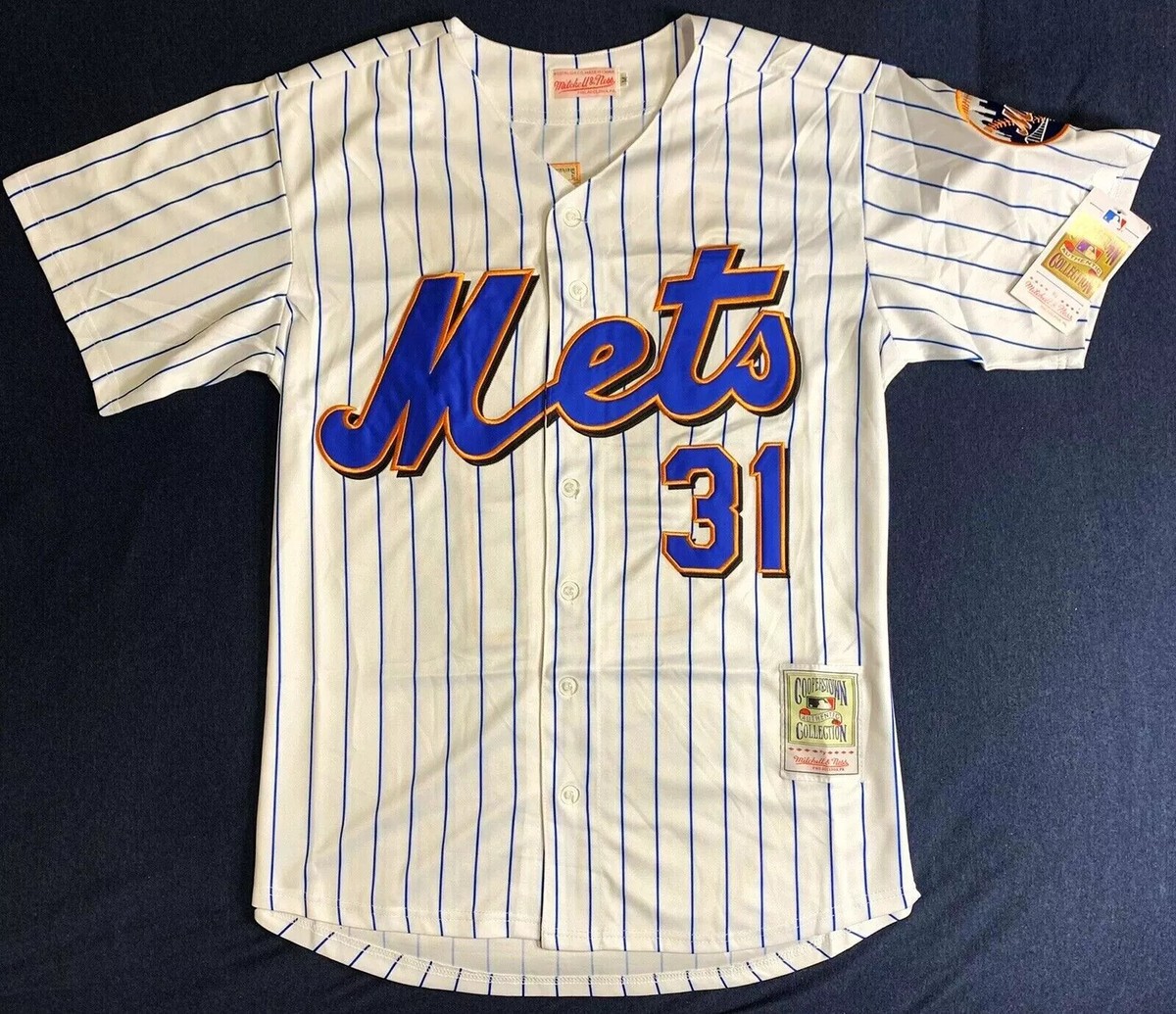 ミッチェルアンドネス　ニューヨークメッツ Mets Piazza 31 Mitchell & Ness Authentic Jersey Black New York Mets 2000 WS