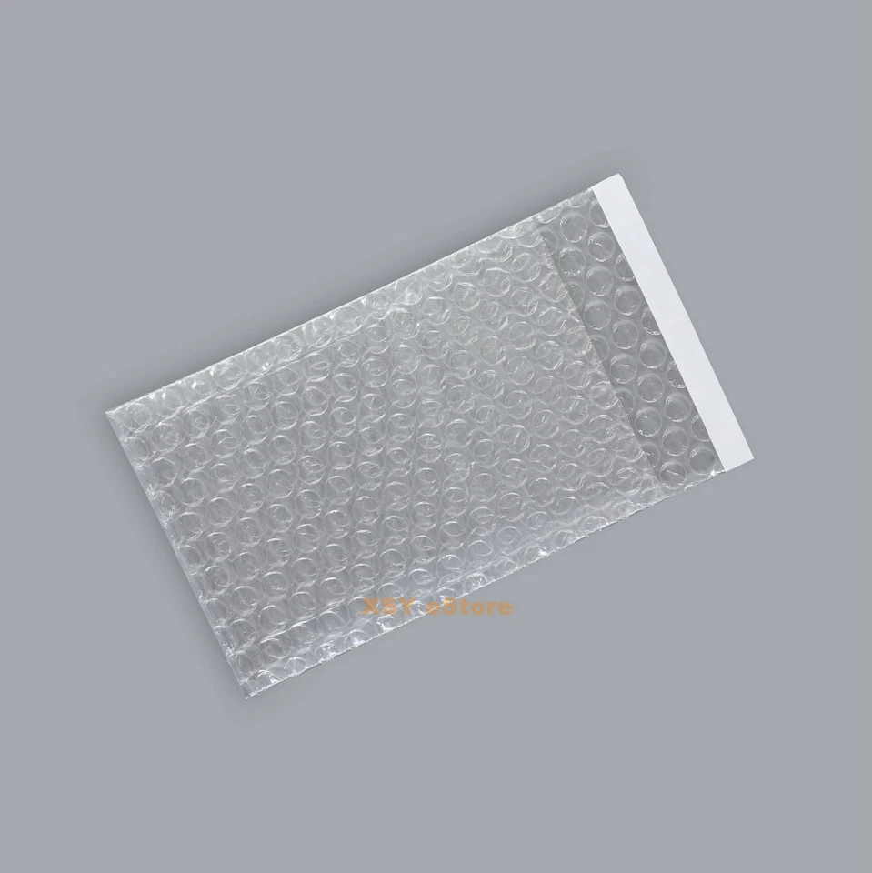 100 Small Bubble Bags 2.5 x 3+1 Inch (6.5 x 8+2cm) Self Seal Clear Packing Pouch - Image 3 of 4