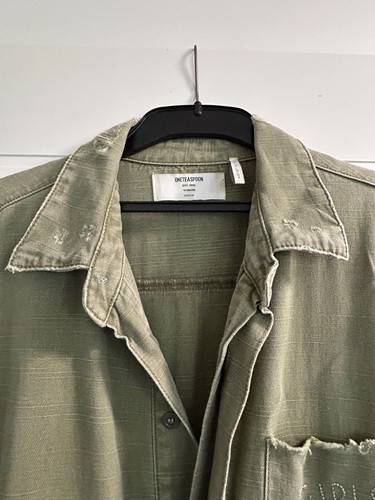 ONE TEASPOON UTILITY KHAKI GREEN DISTRESSED JUMPSUIT SIZE M WORN TWICE - Picture 5 of 11
