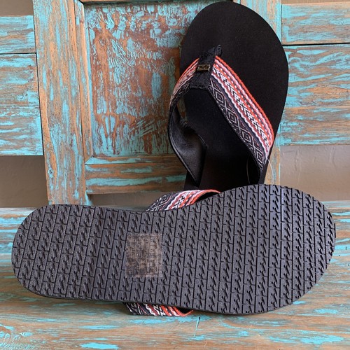 Billabong Flip Flops Women’s 6 Baja Black Thongs Woven Multicolor Straps NWT - Picture 5 of 5