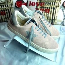B2 EUC Vintage Havana Fly Pink and Grey Striped Star Sneakers - Women's Size 9