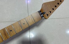 ROASTED FLAME MAPLE 22 FRET GUITAR NECK LOCKING NUT REVERSE HEAD