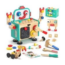 Lehoo Castle Kids Tool Set, Wooden Mini Toddler Tool Bench with Bla... Fast Ship