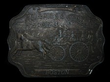 KL19118 VINTAGE 1970s  BOSTON FIRE DEPT. AMERICA'S HEROES  BELT BUCKLE