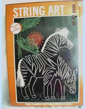 vintage ZEBRA ANIMAL STRING ART KIT still sealed BOX unused zoo ART CRAFT orig