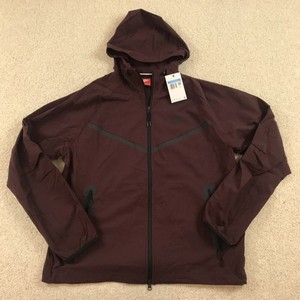 Nike Tech Woven Windbreaker Hooded Jacket Burgundy Mens Medium HM7151-652