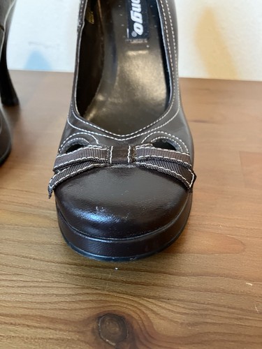 Bongo Mary Jane tacco pelle marrone donna 5,5 M - Foto 10 di 12