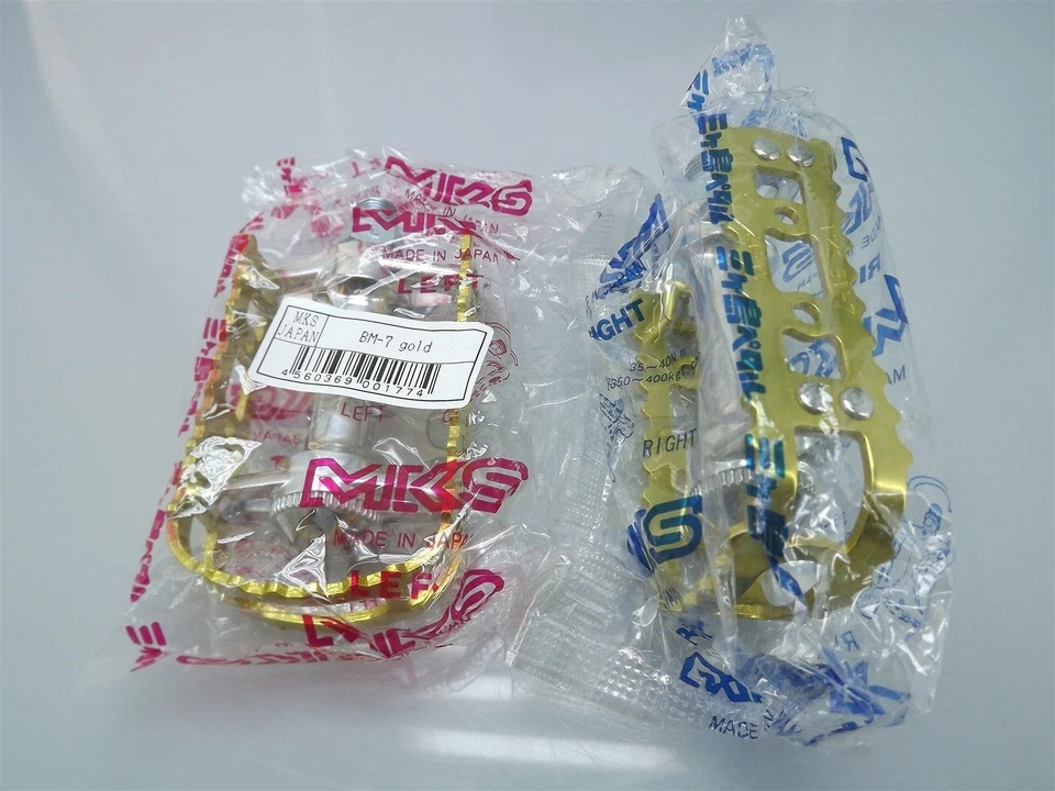 Nuevo MKS BM-7 BMX 9/16" Pedales Dorado Old School Bmx KKT Foto 4 de 4