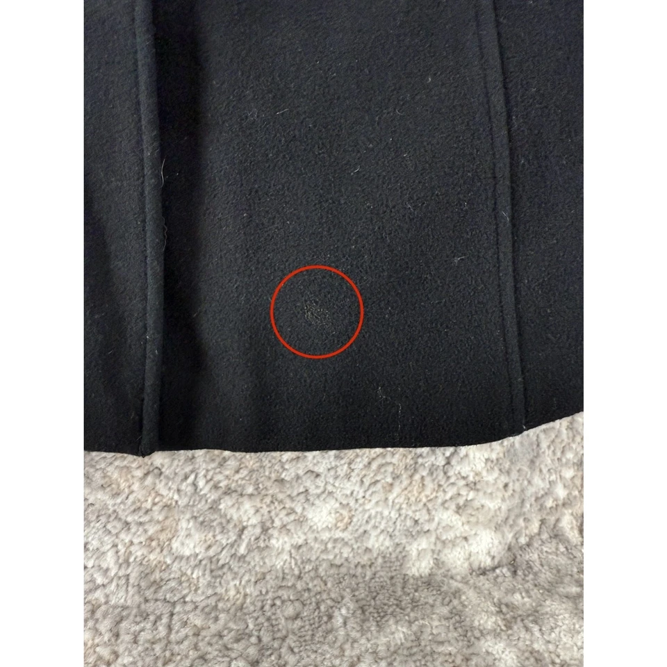 Abrigo de exterior Gallery talla S mezcla de lana botón a presión negro manga larga cuello línea Foto 2 de 4