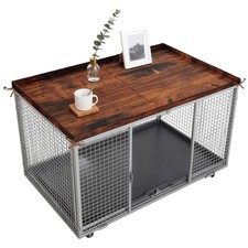 Dog Crate Topper Covers Plastic Foldable High Side Lip 36.6" x 23.3", brown