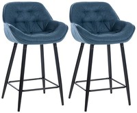2Er Set Barhocker Gibson Stoff Blau
