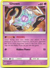 UNOWN 92/214 R LOST THUNDER POKEMON LP on eBay