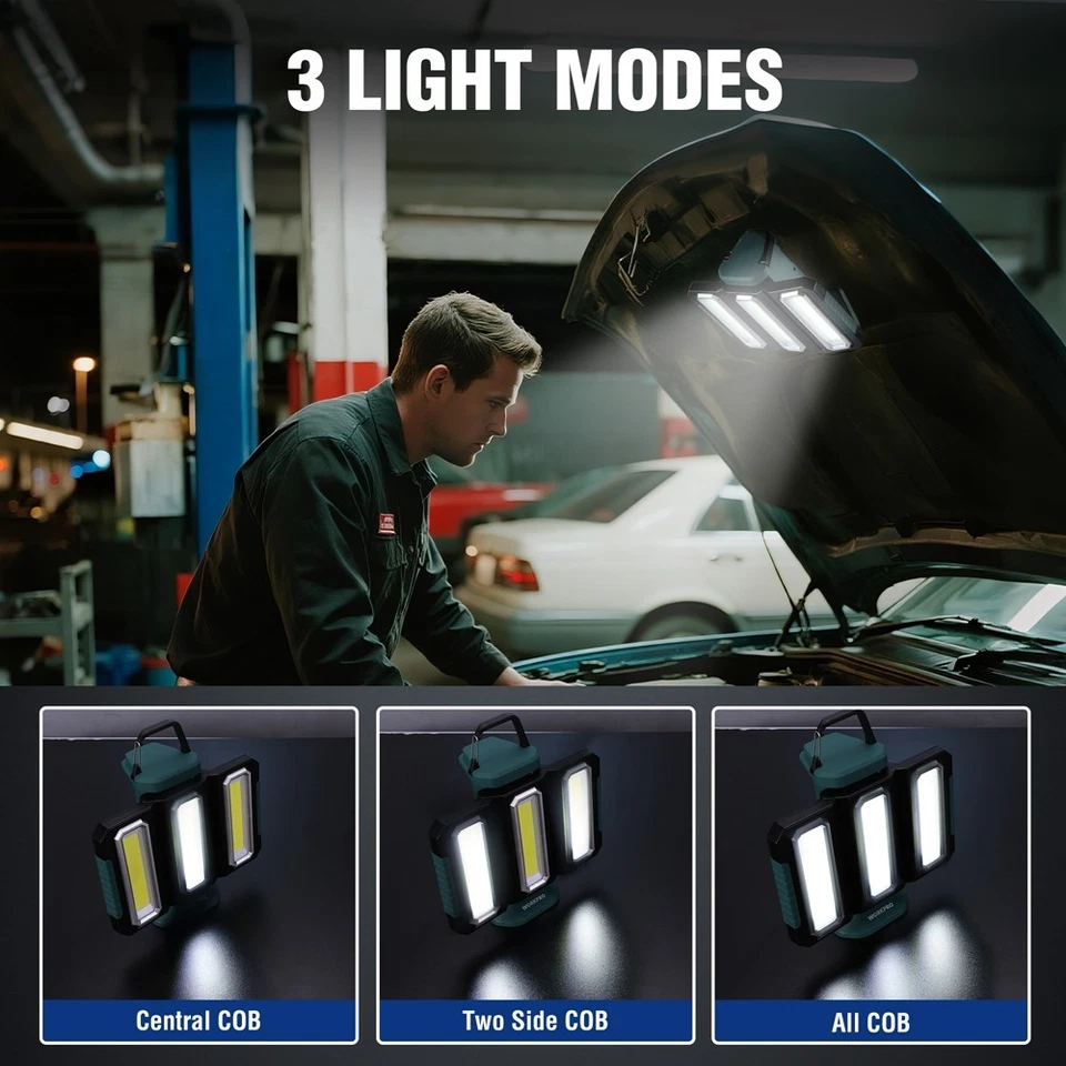 WORKPRO 1200lumen Rechargeable USB-C LED Work Light Foldable Magnetic Flashlight - Image 2 of 4