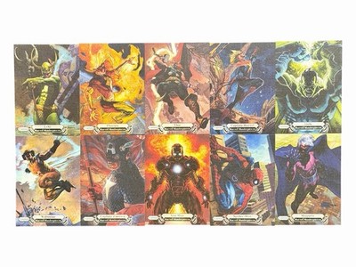 2018 Marvel Masterpieces Canvas Gallery Complete Set 91-100 Simone Bianchi