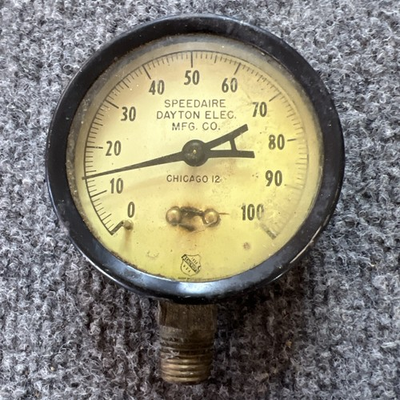 #ad #ad VTG Speedaire Dayton Electric Mfg Pressure Gage 0 100 PSI 2 5 8” Face Steampunk $19.99