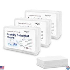 Fragrance-Free Laundry Sheets, Ultra-Concentrated, 3 Pack, 96 Loads, HE-Safe
