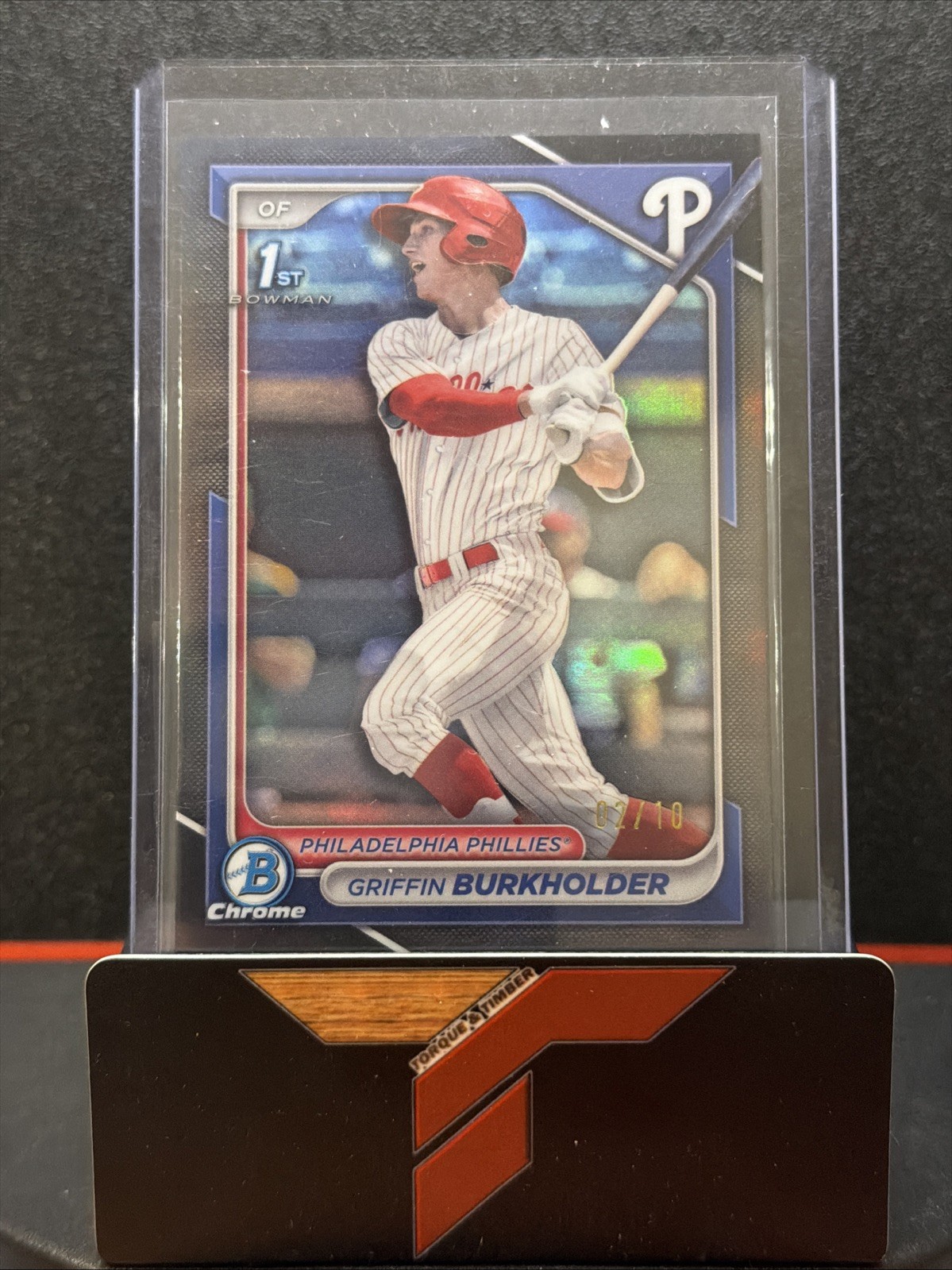 2024 Bowman Chrome Griffin Burkholder 1st Bowman Black Refractor SSP #d 2/10