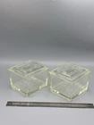 Set of 2 Depression Jeanette Glasbake Refrigerator Fridge Dishes Yellow Tint