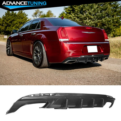 #ad Fits 15 23 Chrysler 300 IKON V1 Carbon Fiber Print Rear Lip Diffuser Shark Fins $129.99