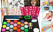 Face Painting Kit for Kids 24 Colors Water-Based Non-Toxic Face Paint Palette 